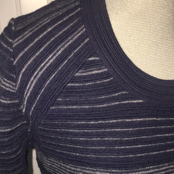 Sz M Cremieux Knit Sweater Dress Dark Blue/Gray - Picture 3 of 4